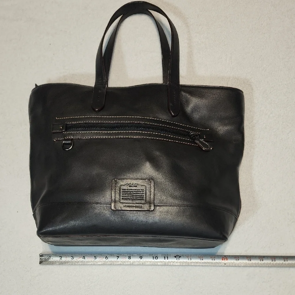 Coach Black Leather Laptop Tote